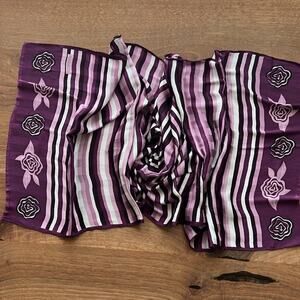 Women’s Striped Shawl in Purple and White